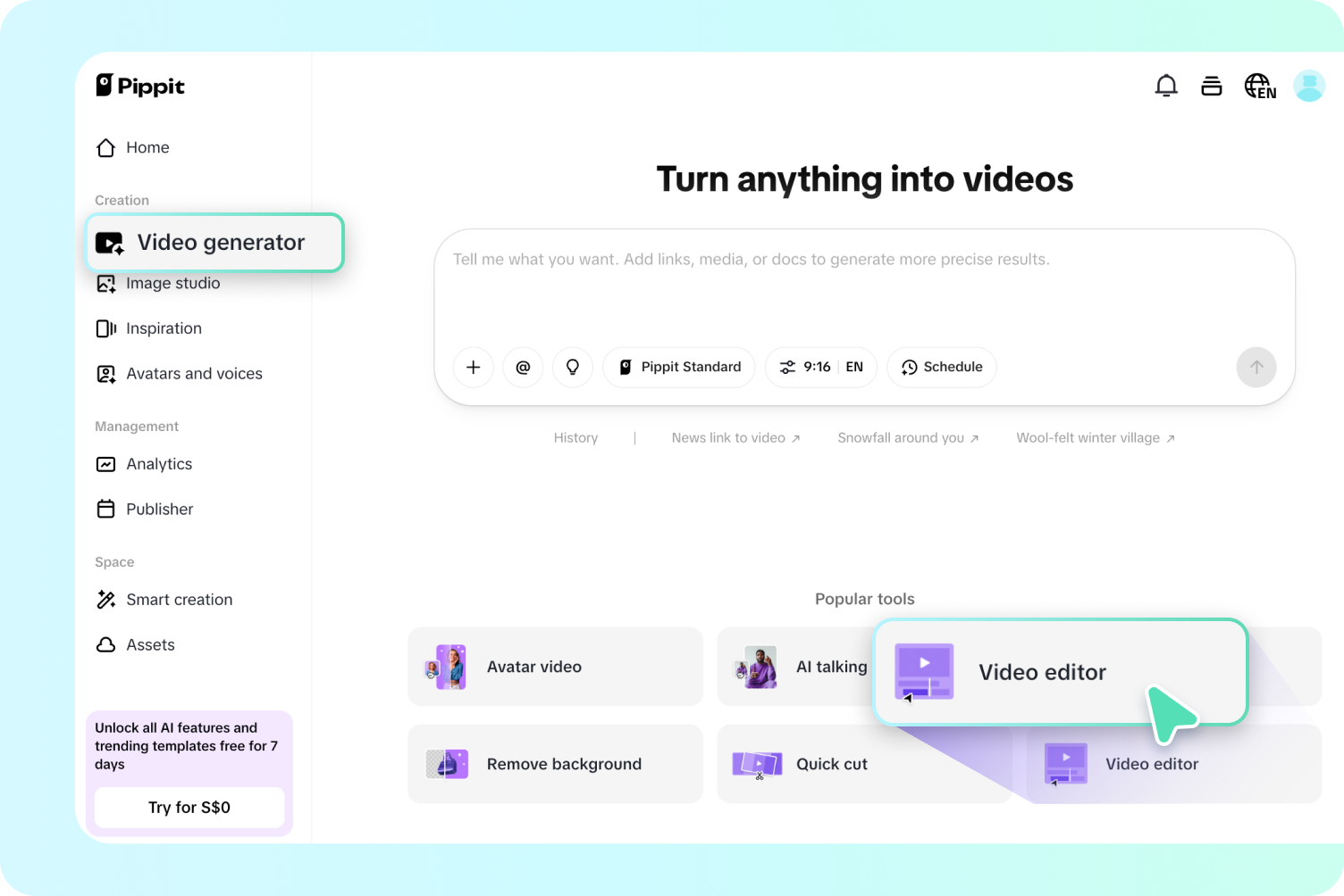 Open the video editor