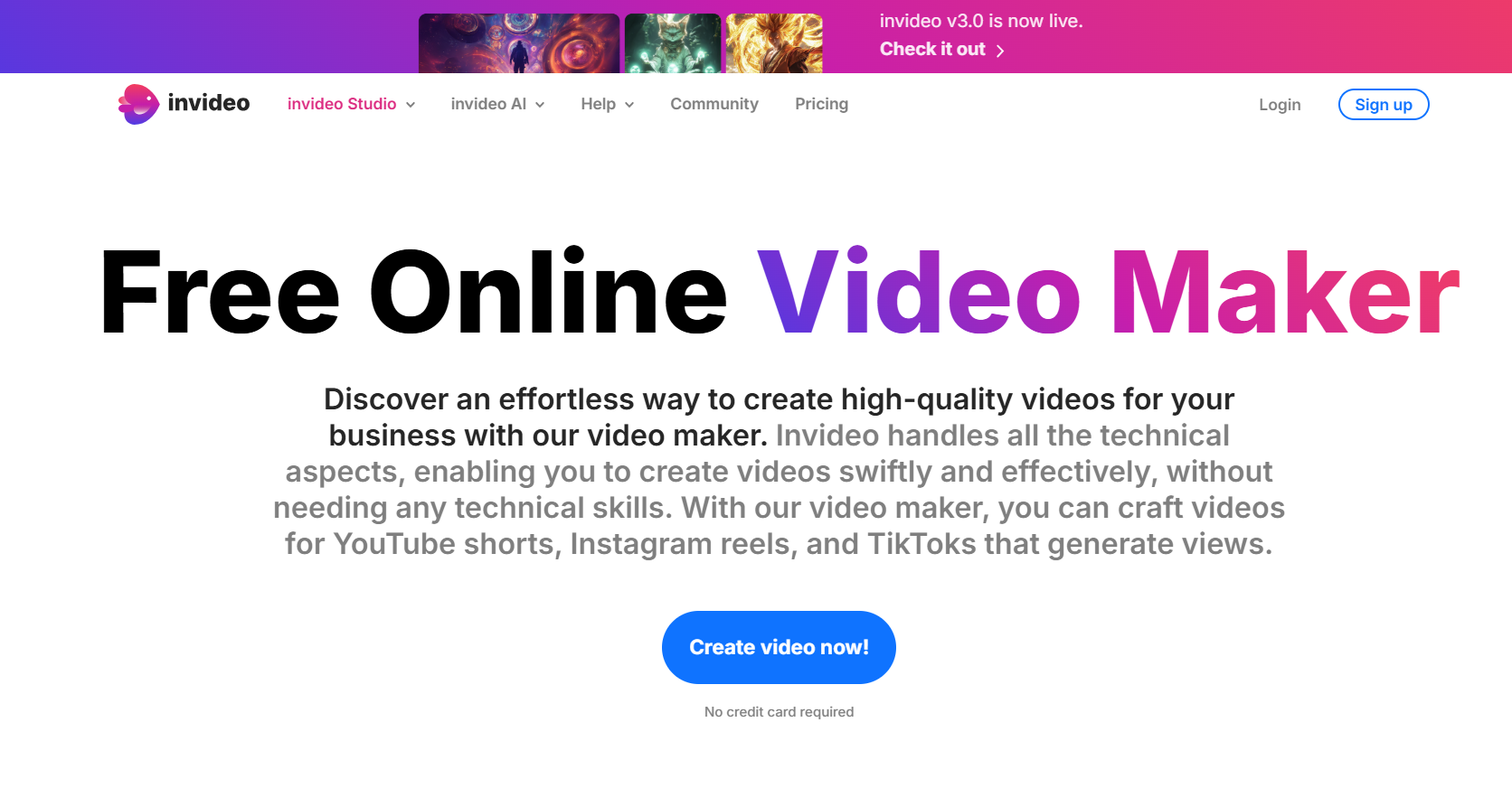 Make marketing videos with InVideo