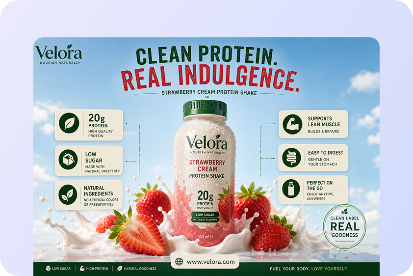 Design commercial product advertisements