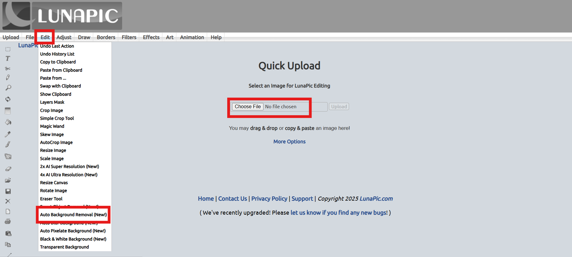 Navigate to AI background remover