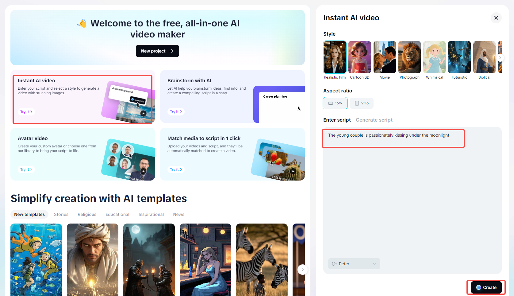 Accessing AI video maker and writing your script in CapCut