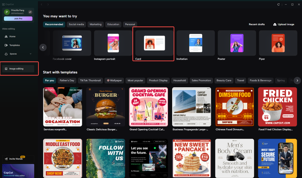 Anwenden der Kartengröße in CapCut