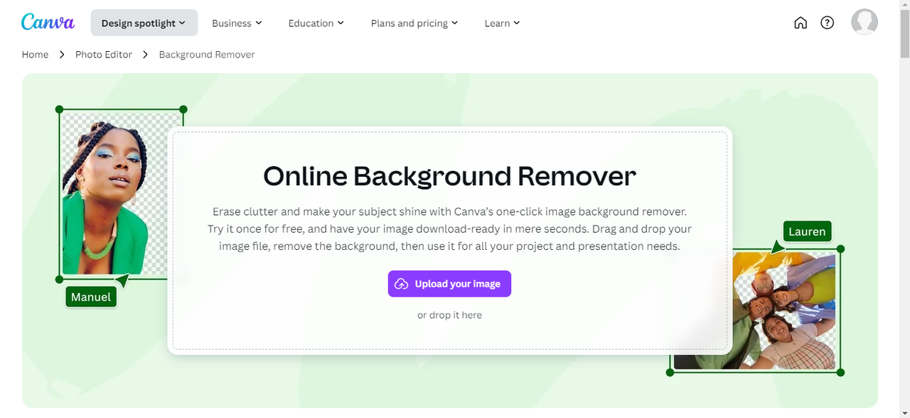 ลบพื้นหลังใน Canva