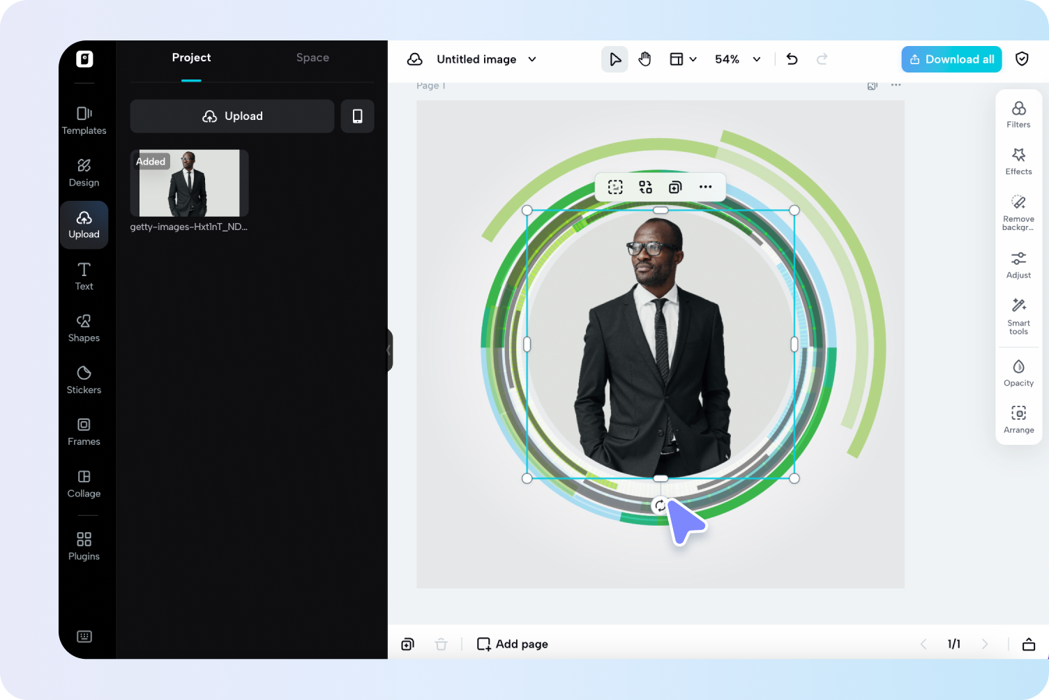 Создайте деловую фотографию.