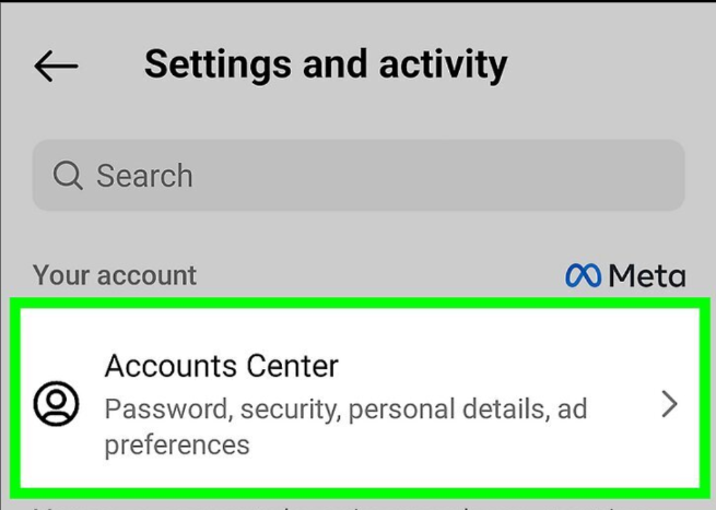 Accessing Instagram's Account Center