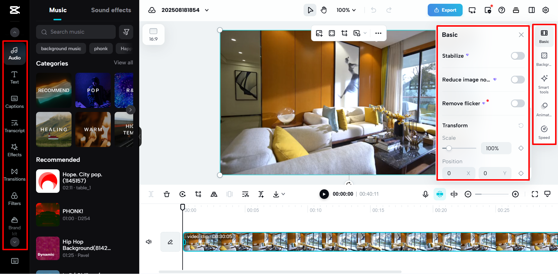 Video upscalen met CapCut Web