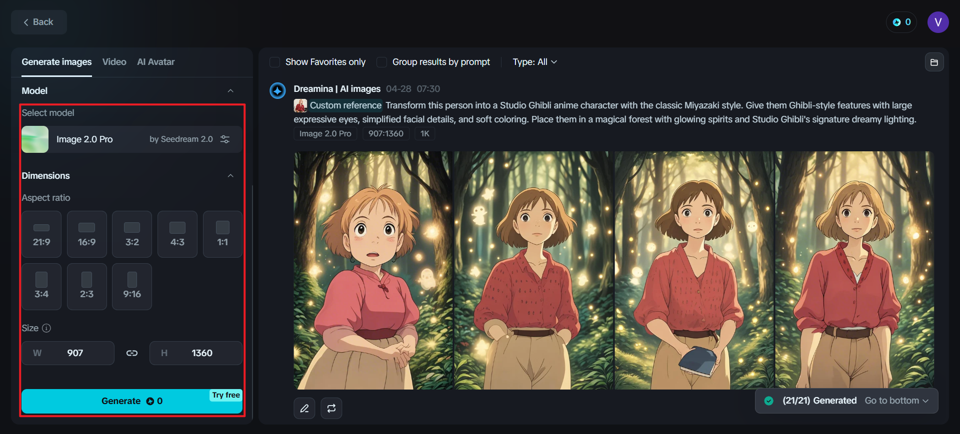 Generador de fotos de Ai Ghibli