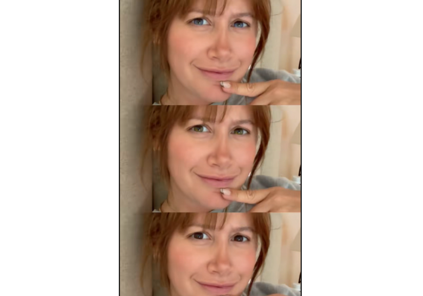 TikTok Cinematic filter on brown eyes