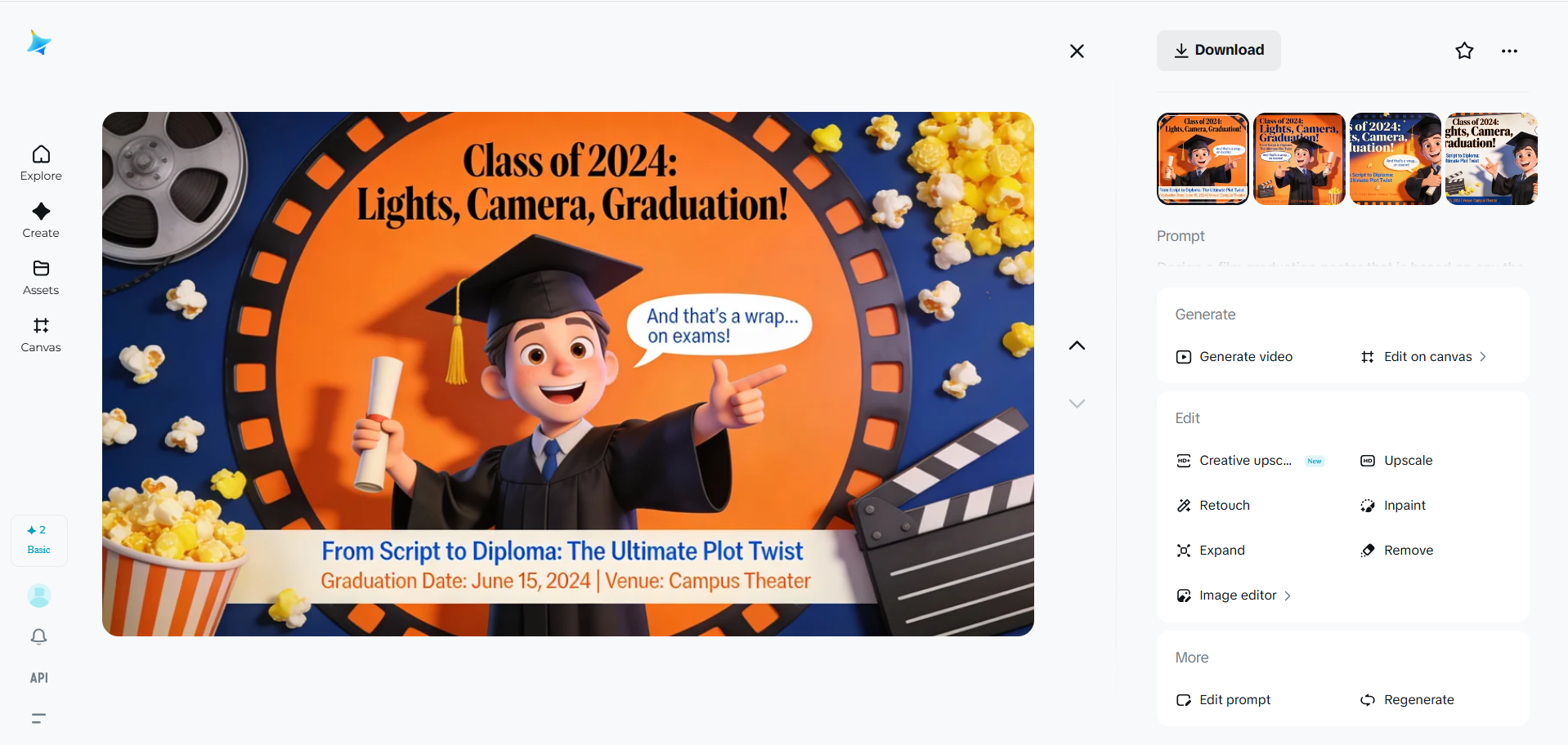 Cartel de graduación de la película