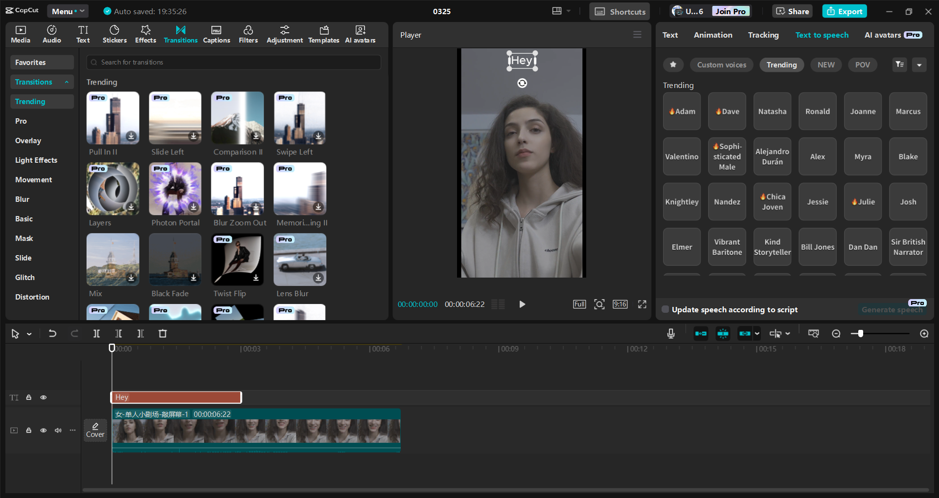 Interface of the CapCut desktop video editor - the perfect tool to edit Instagram Reels