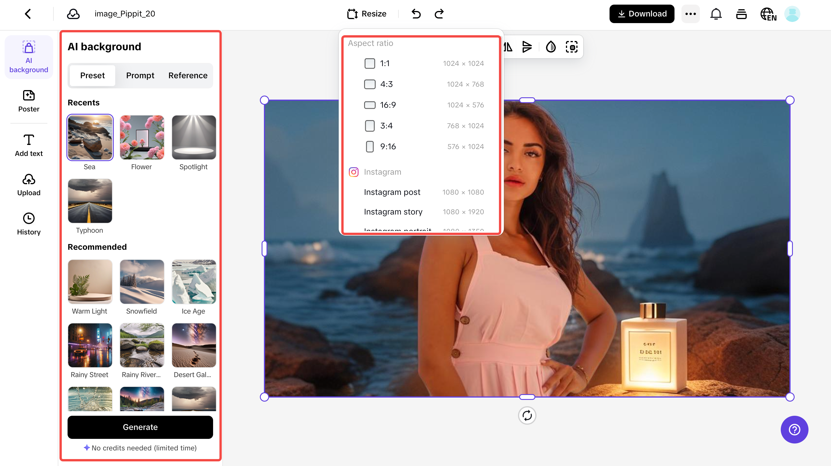 Extend your image background with AI