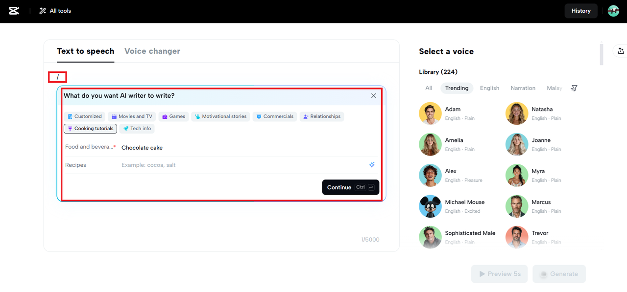 Upload your text manually or get the help of AI.