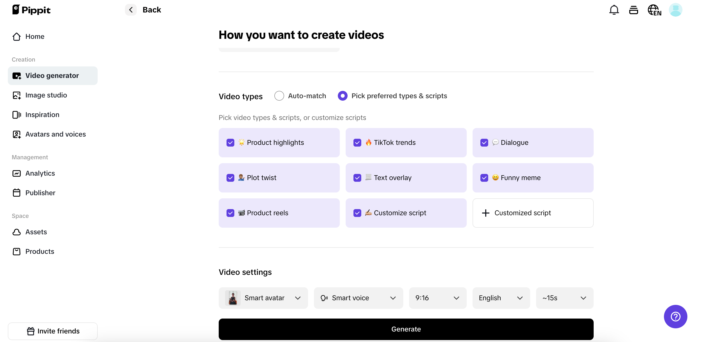 Customize video settings