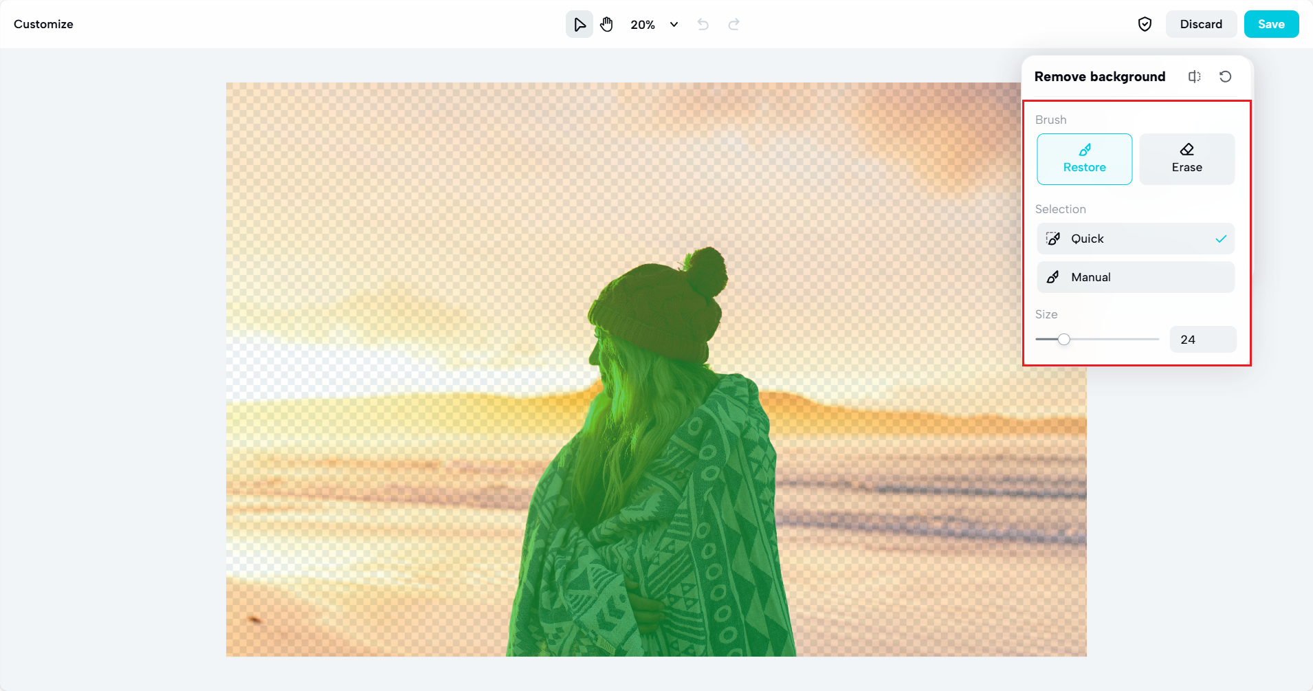 Customize the cutout