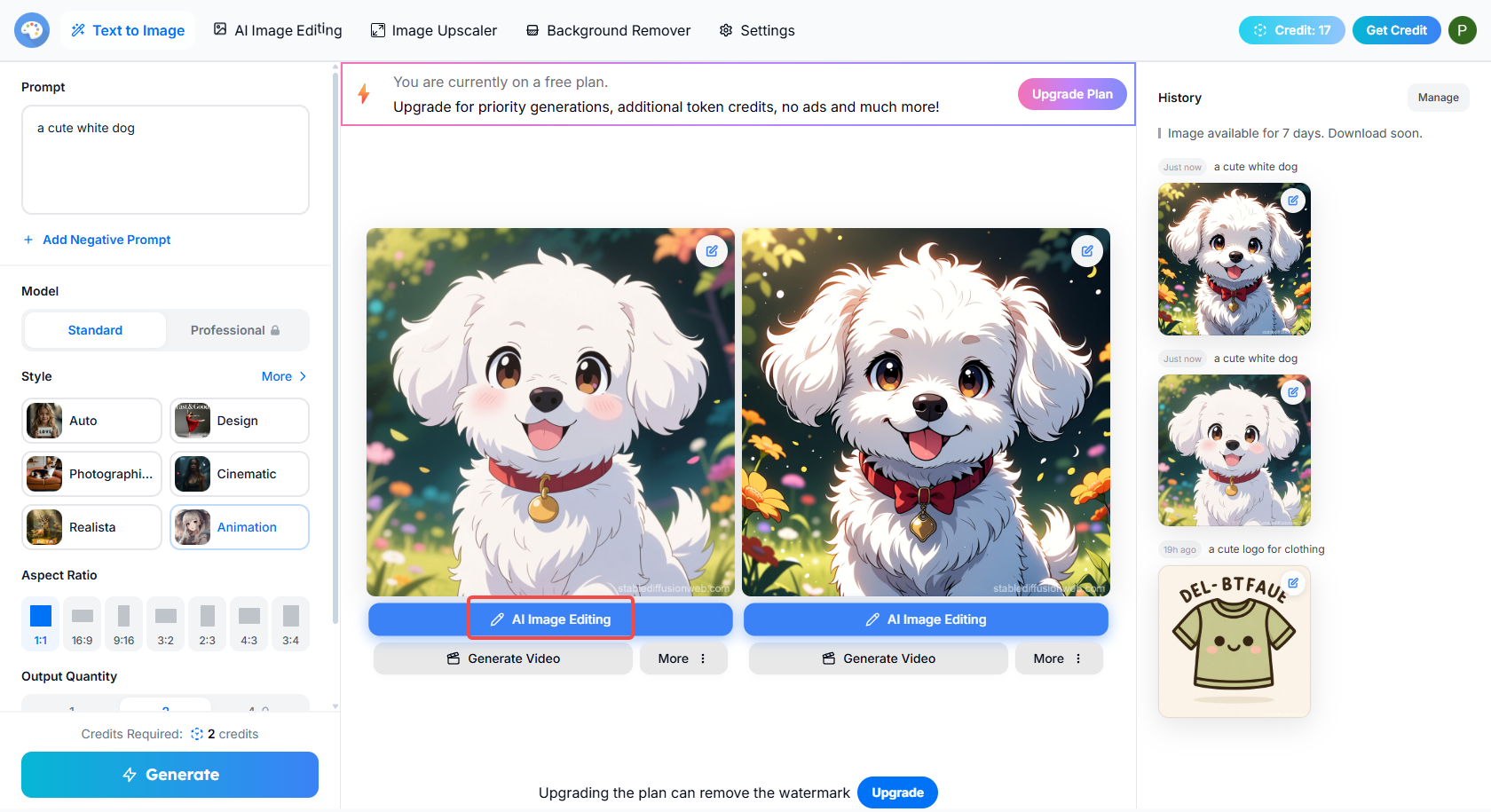 Use AI image editing tools