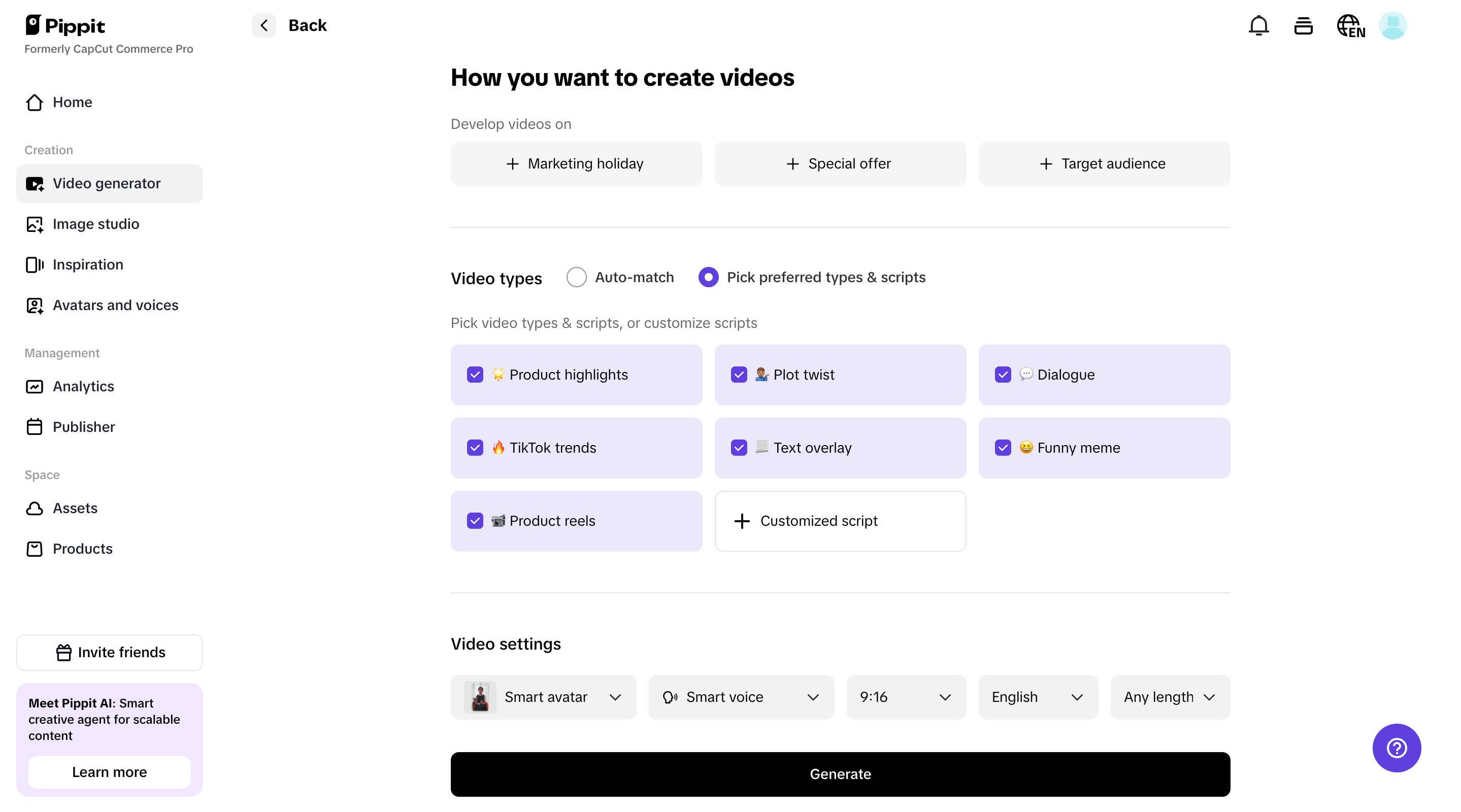 Customize video settings