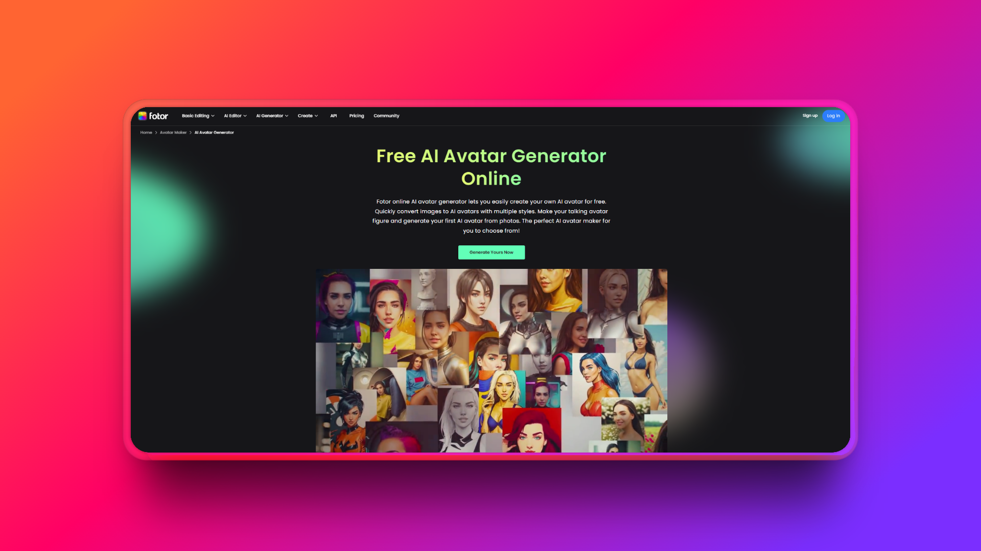 Create Christmas avatars with Fotor