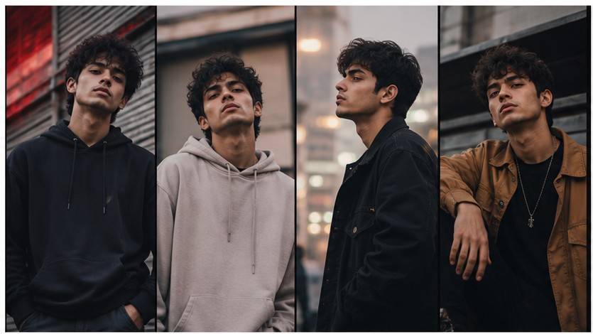 Four Frame Boys Cinematic Photo Editing Prompts example 1