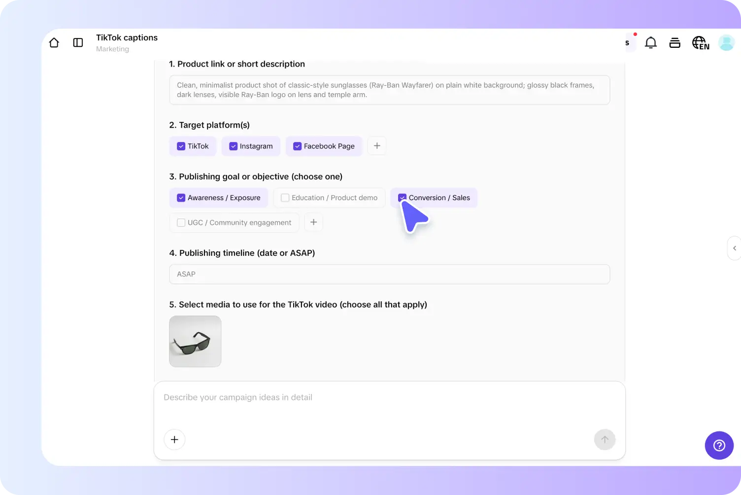 Edit your product description video 