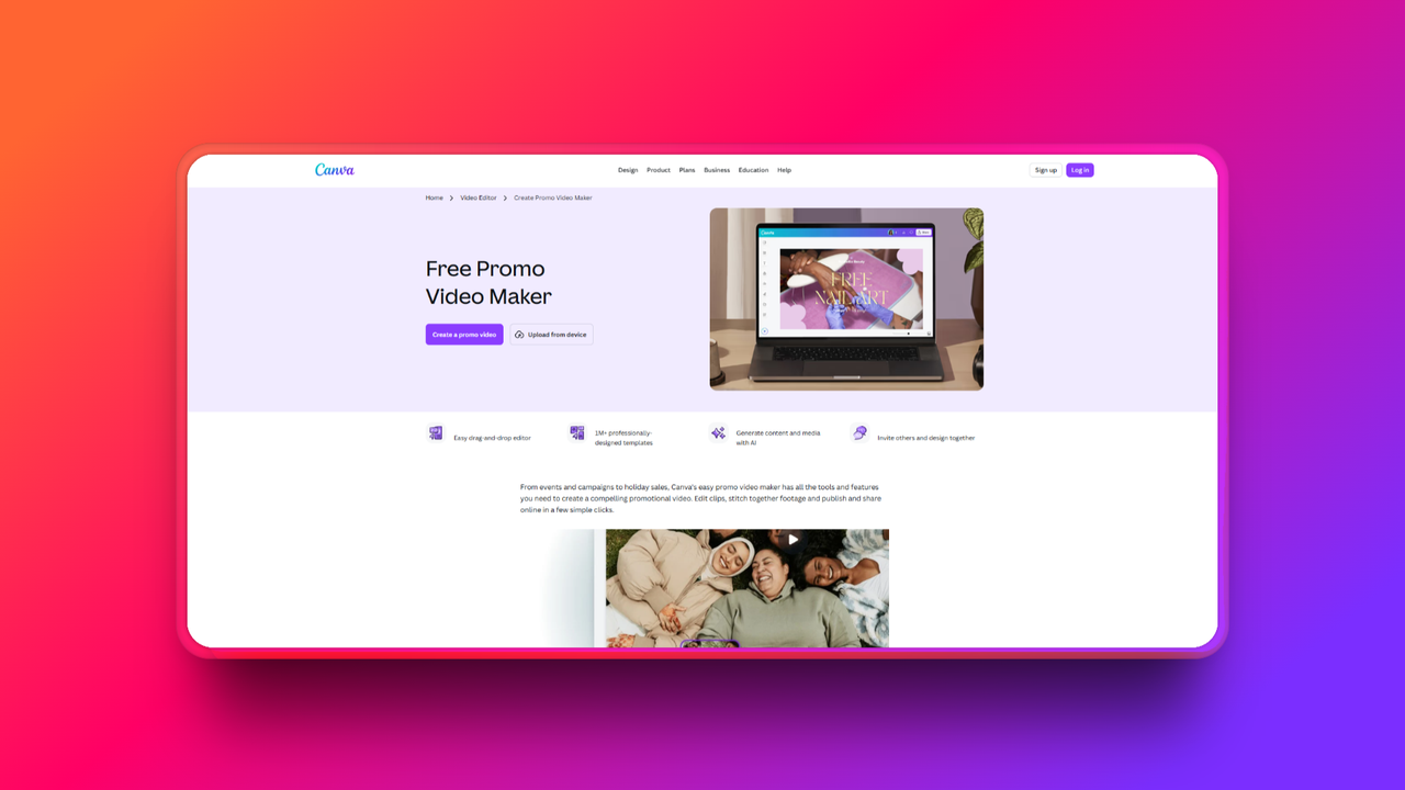 Canva's AI promo video maker