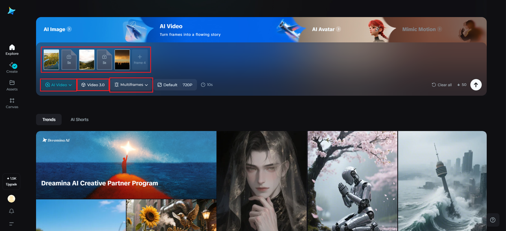 Upload your keyframes