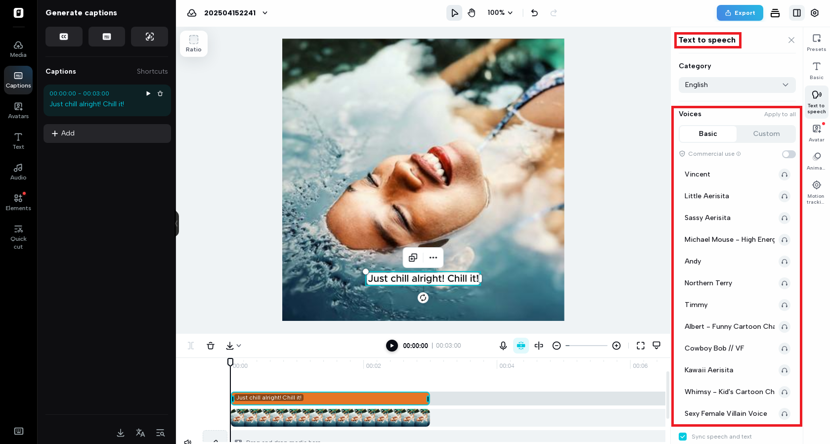 Multiple AI voice options