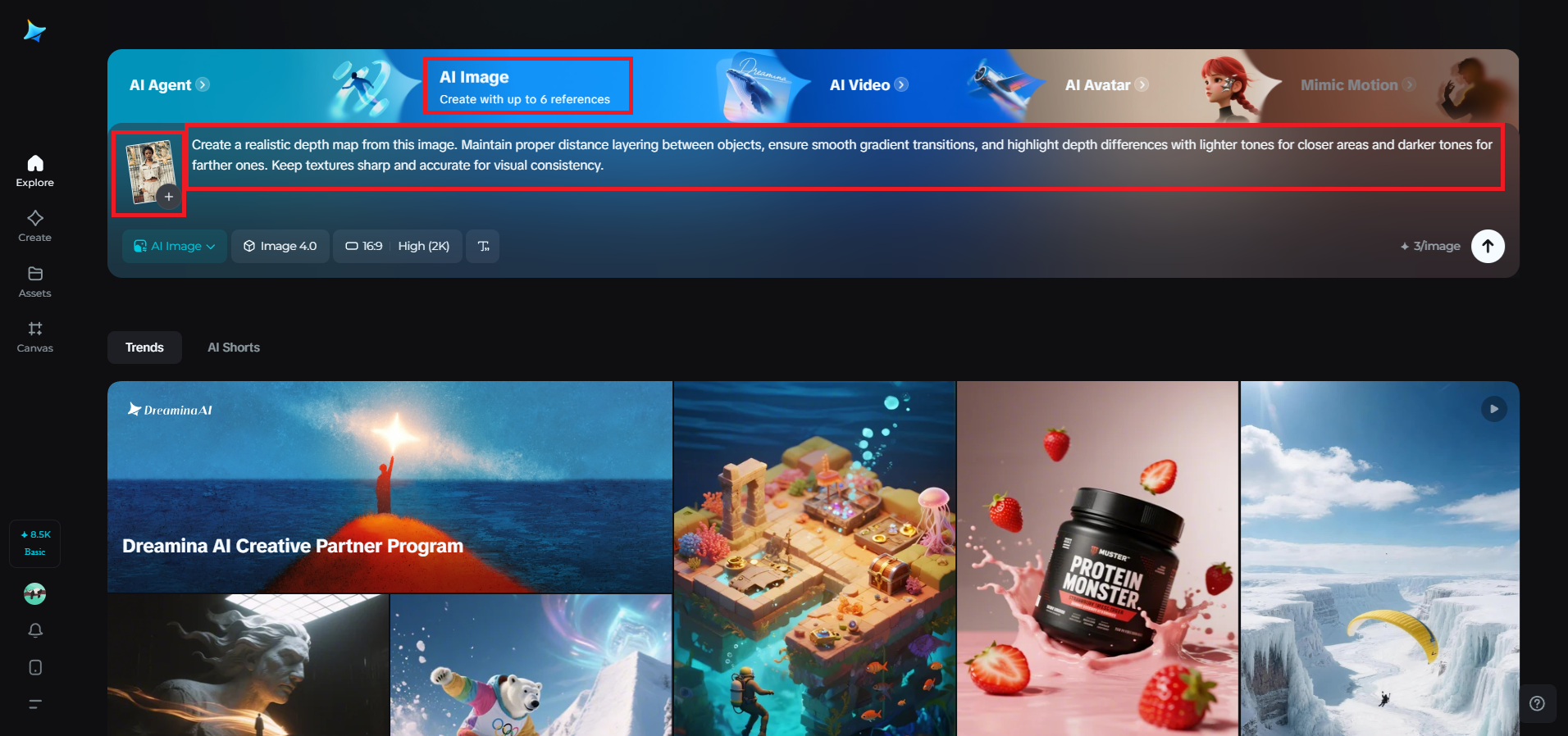 Upload your reference image and add a prompt