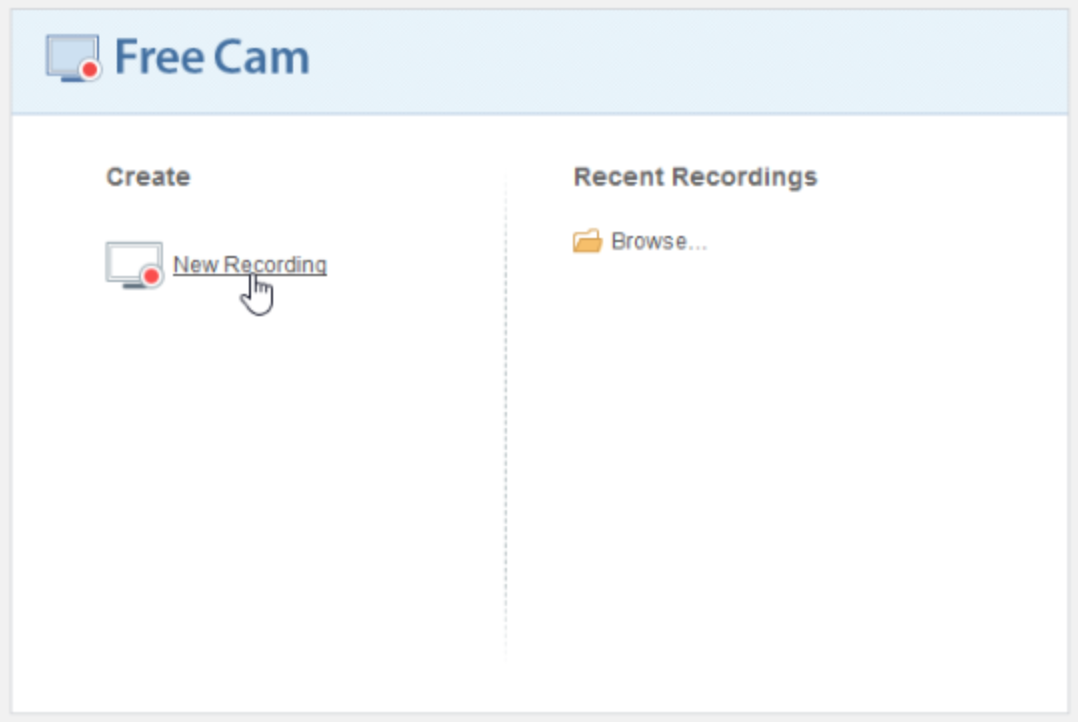 Starting the iSpring Screen Recorder application