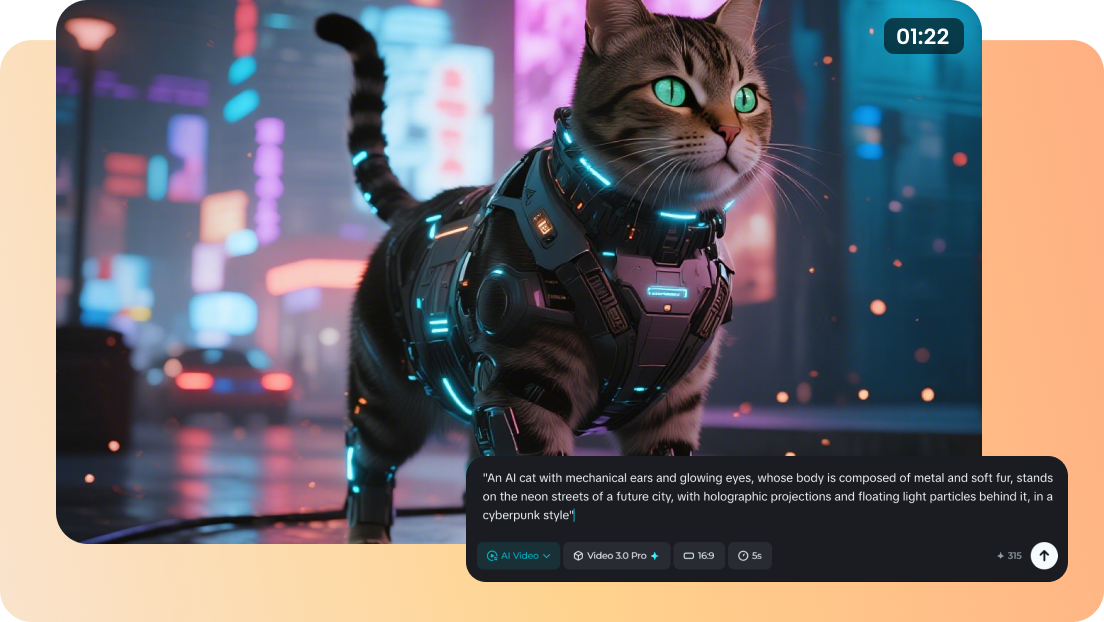 vídeo de gato por IA a partir de texto