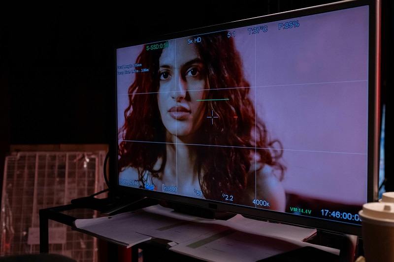 A digital display shows technical information