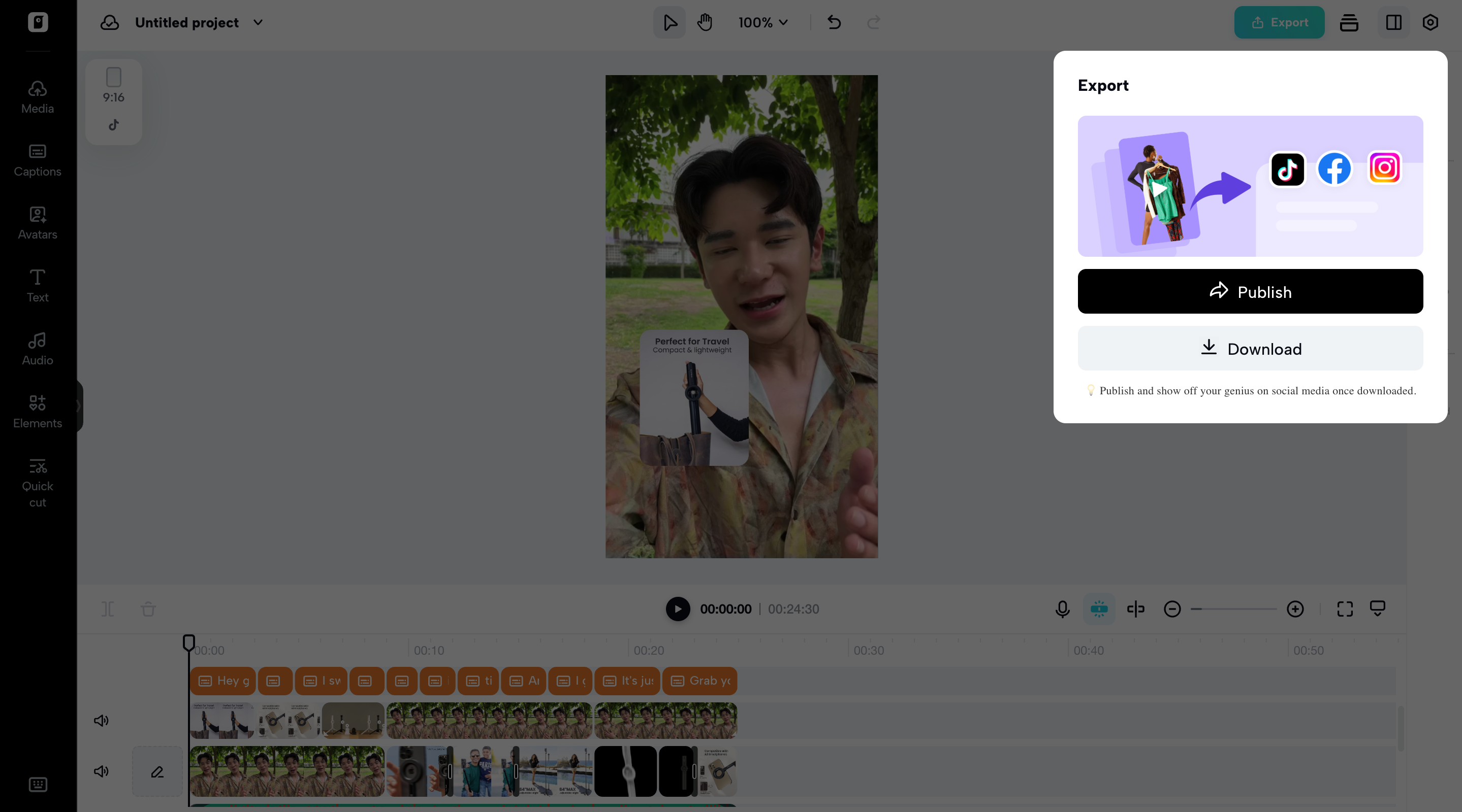 Exportieren Sie Ihr Kurzvideo