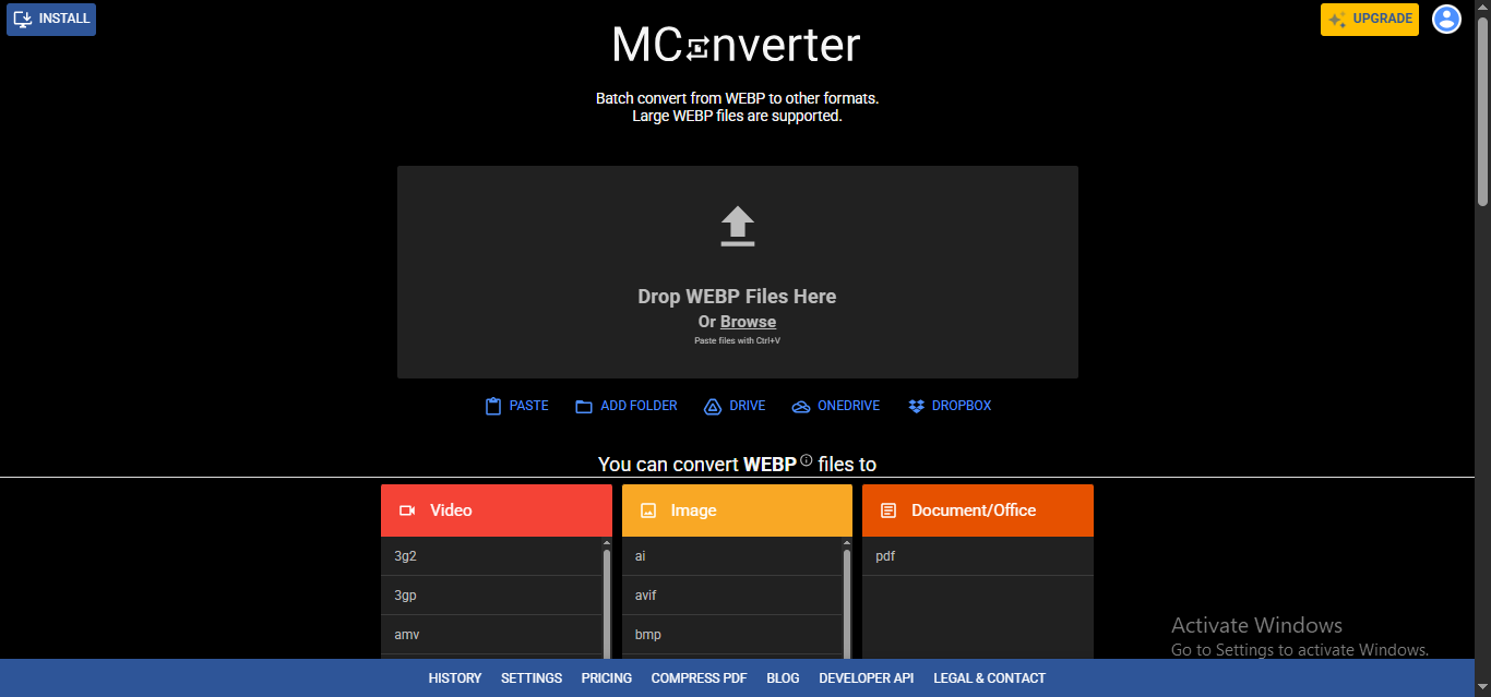 convert WebP to MP4 online