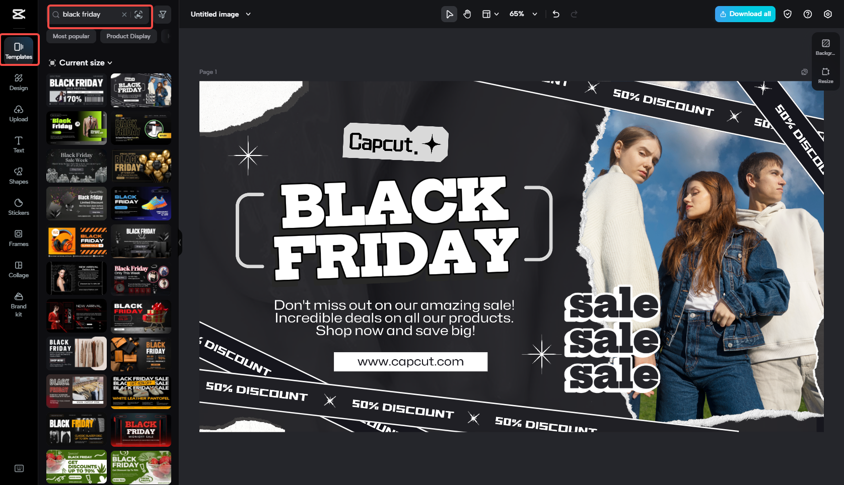 Choose a product banner template