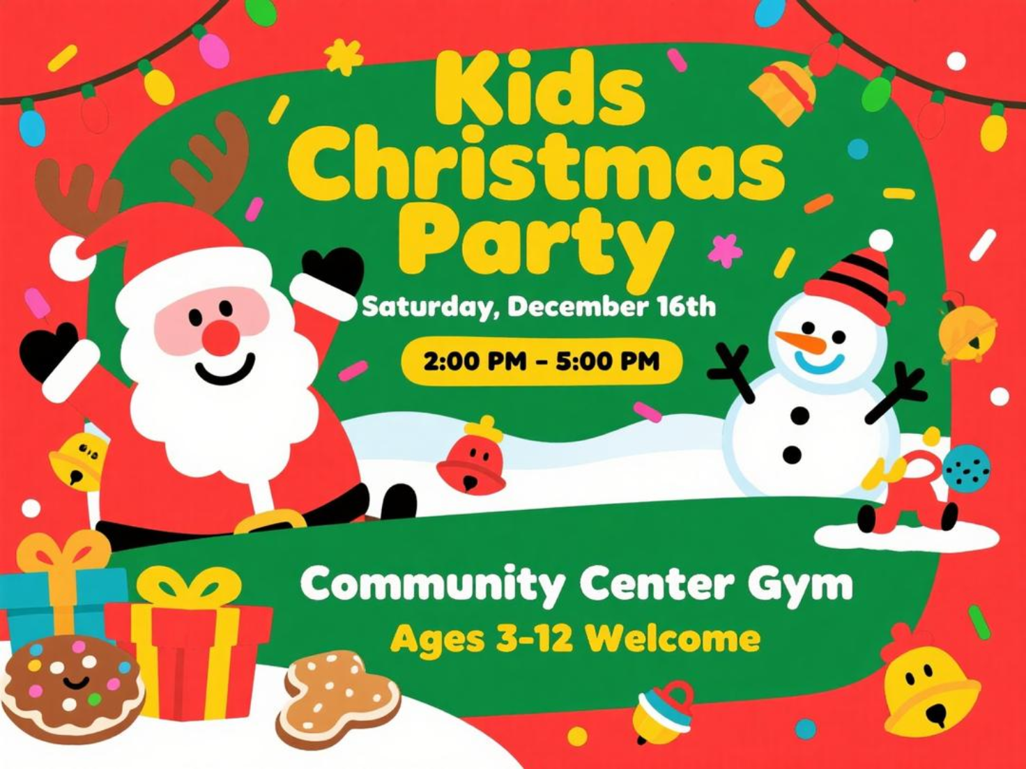 Dépliant pour événement de Noël des enfants