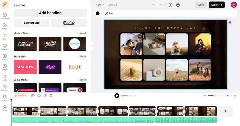 FlexClip free slideshow maker with music for Mac