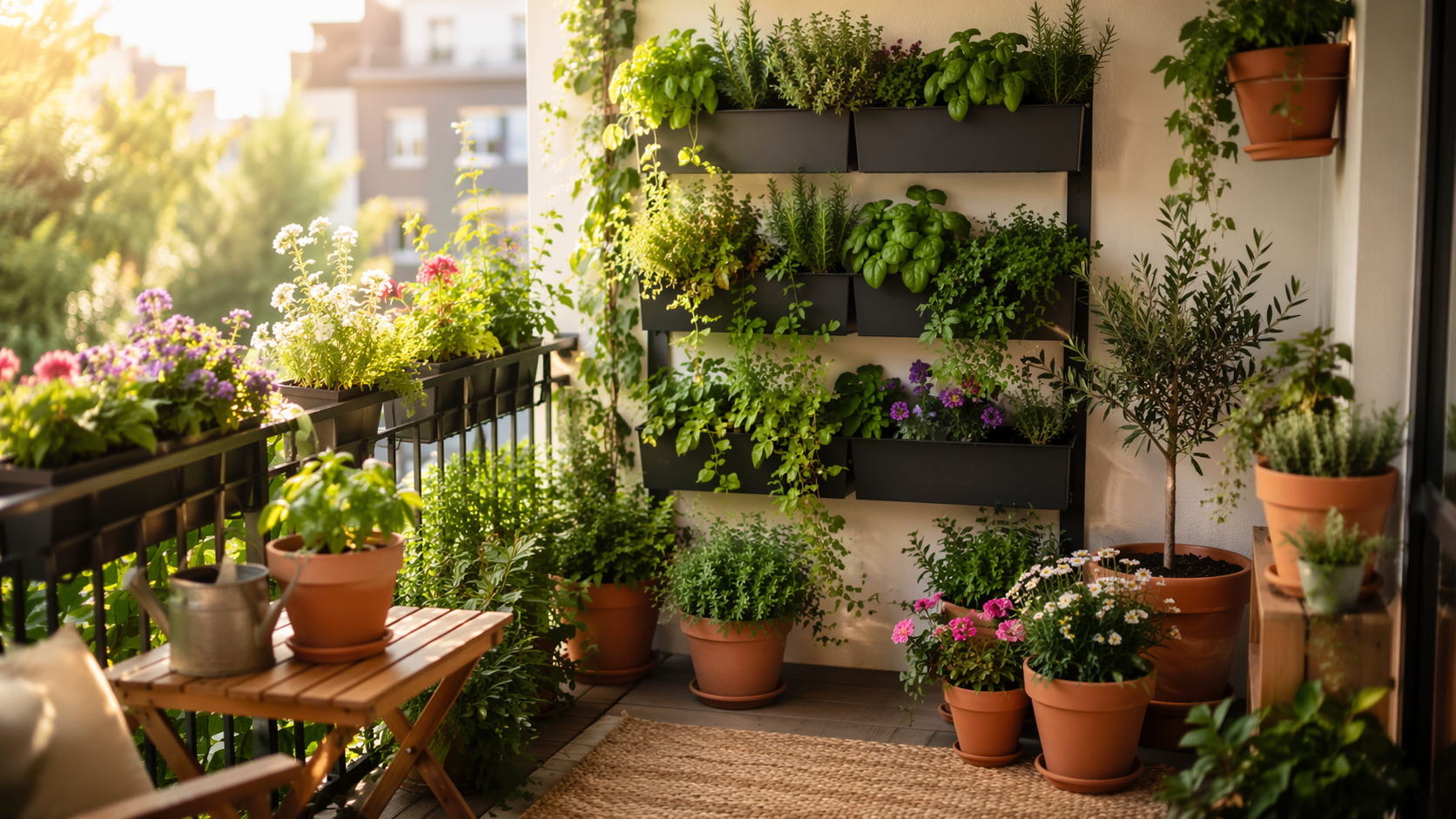 Dreamina giardinaggio idee prompt esempio 1: Balcone Erba Giardino