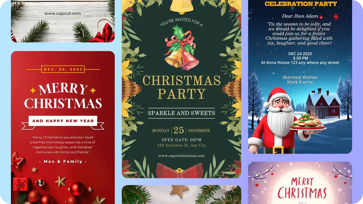 Preset Christmas card templates