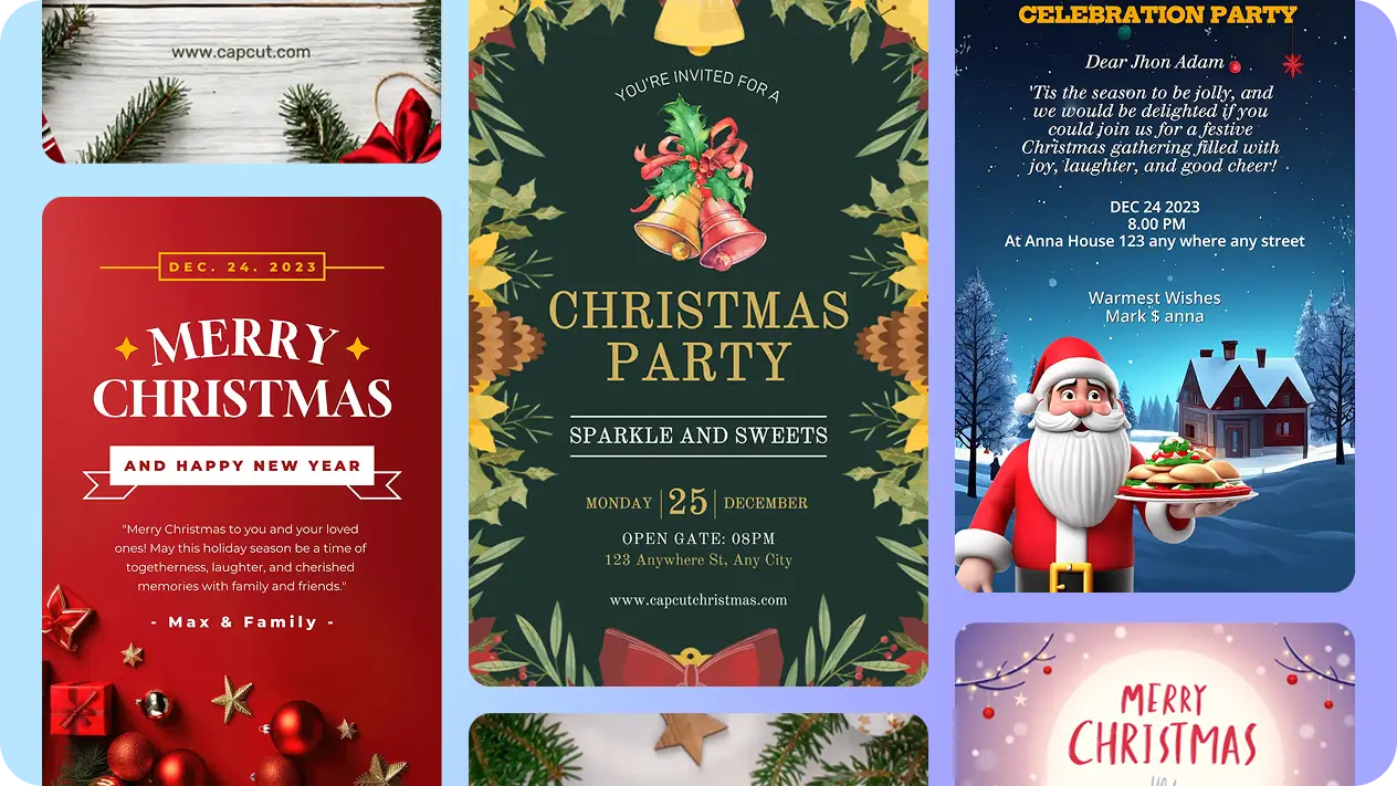 Preset Christmas card templates