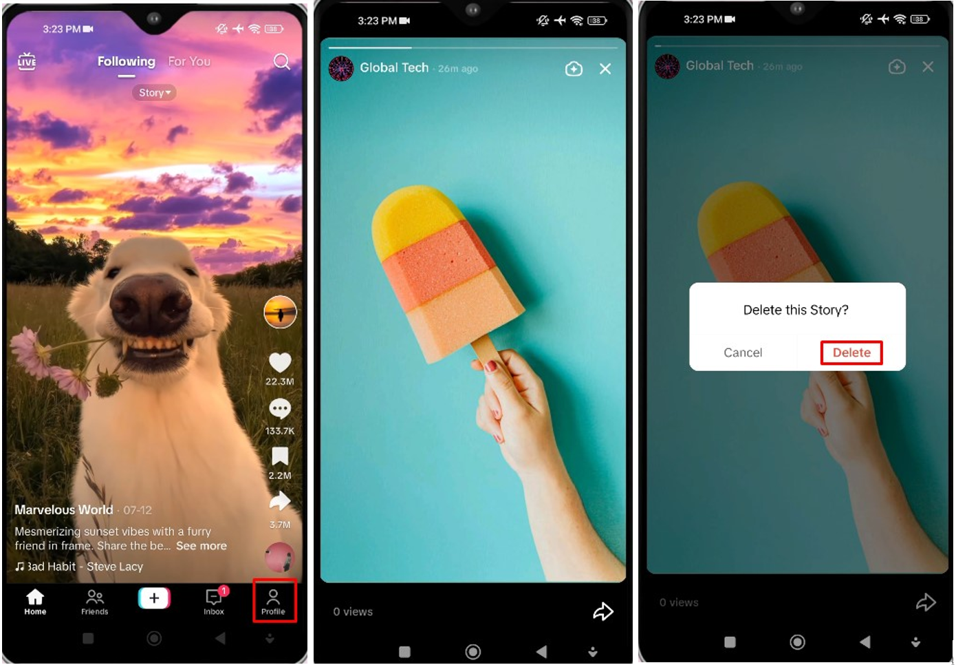 How to delete a TikTok story?