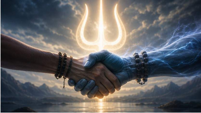 Lord Shiva Handshake AI Videobearbeitungsaufforderungen Beispiel 2
