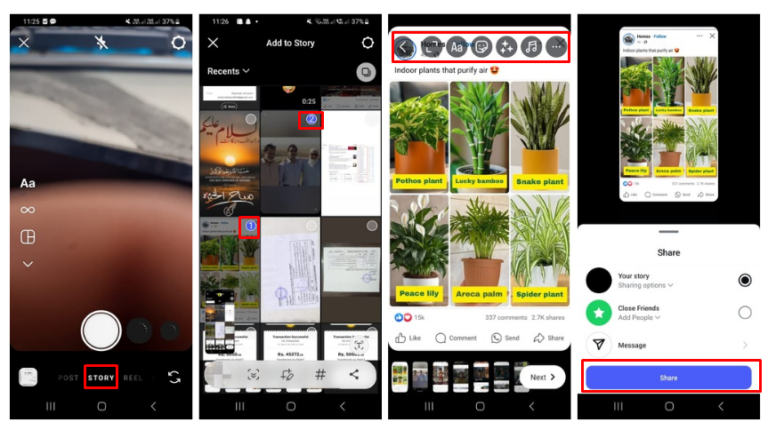 Creating an Instagram slideshow for Stories