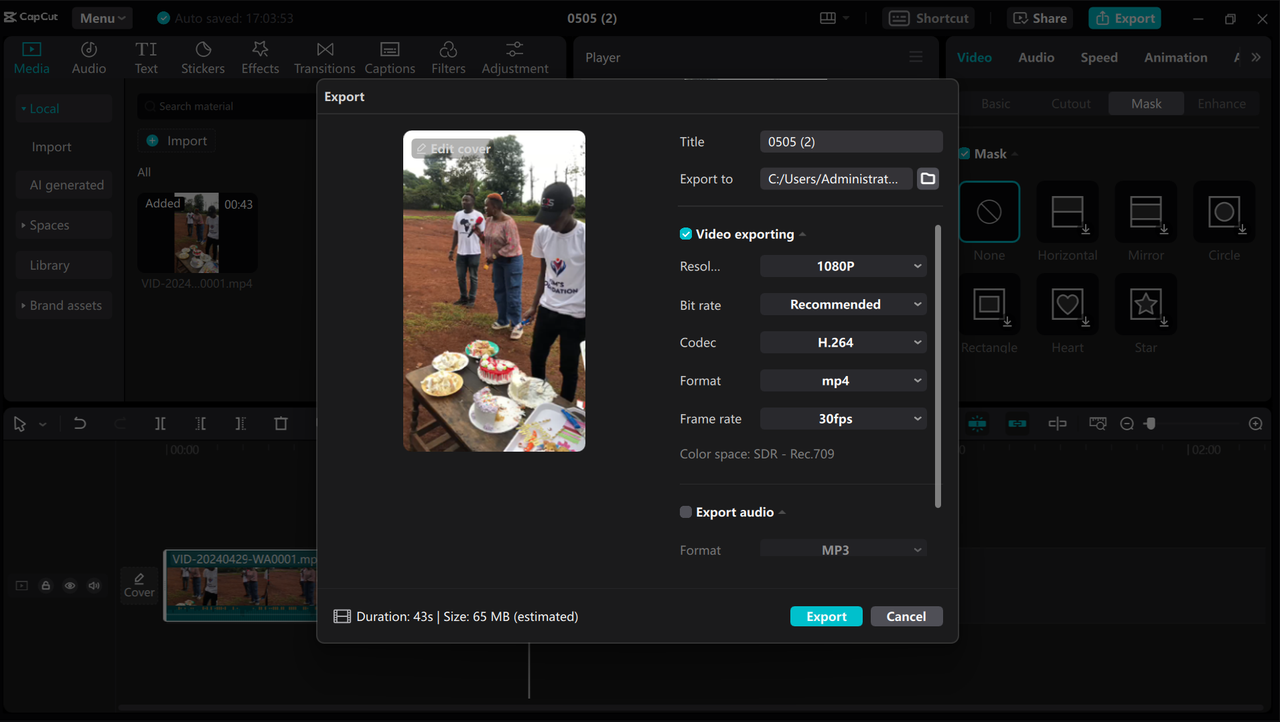 Export Video