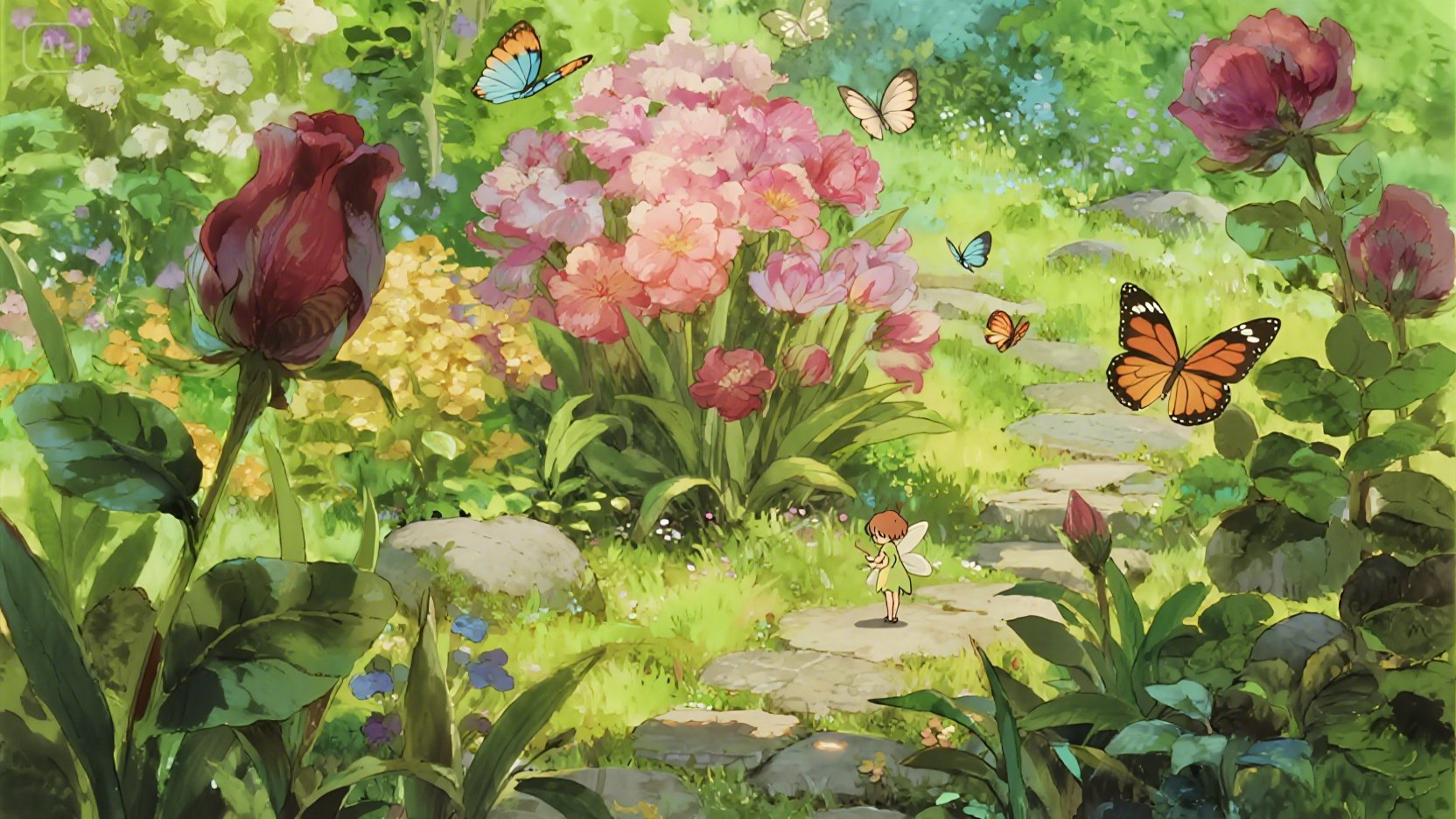 Mystical garden: Studio Ghibli style