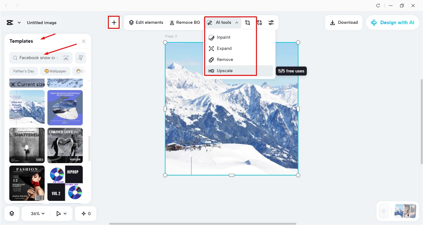 Choose the winter Facebook cover phototemplate
