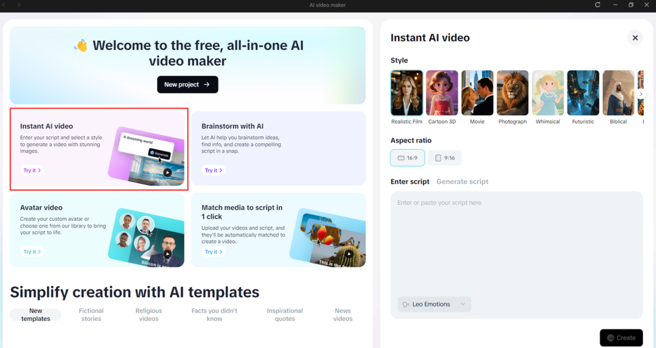 Accessing CapCut's AI video maker