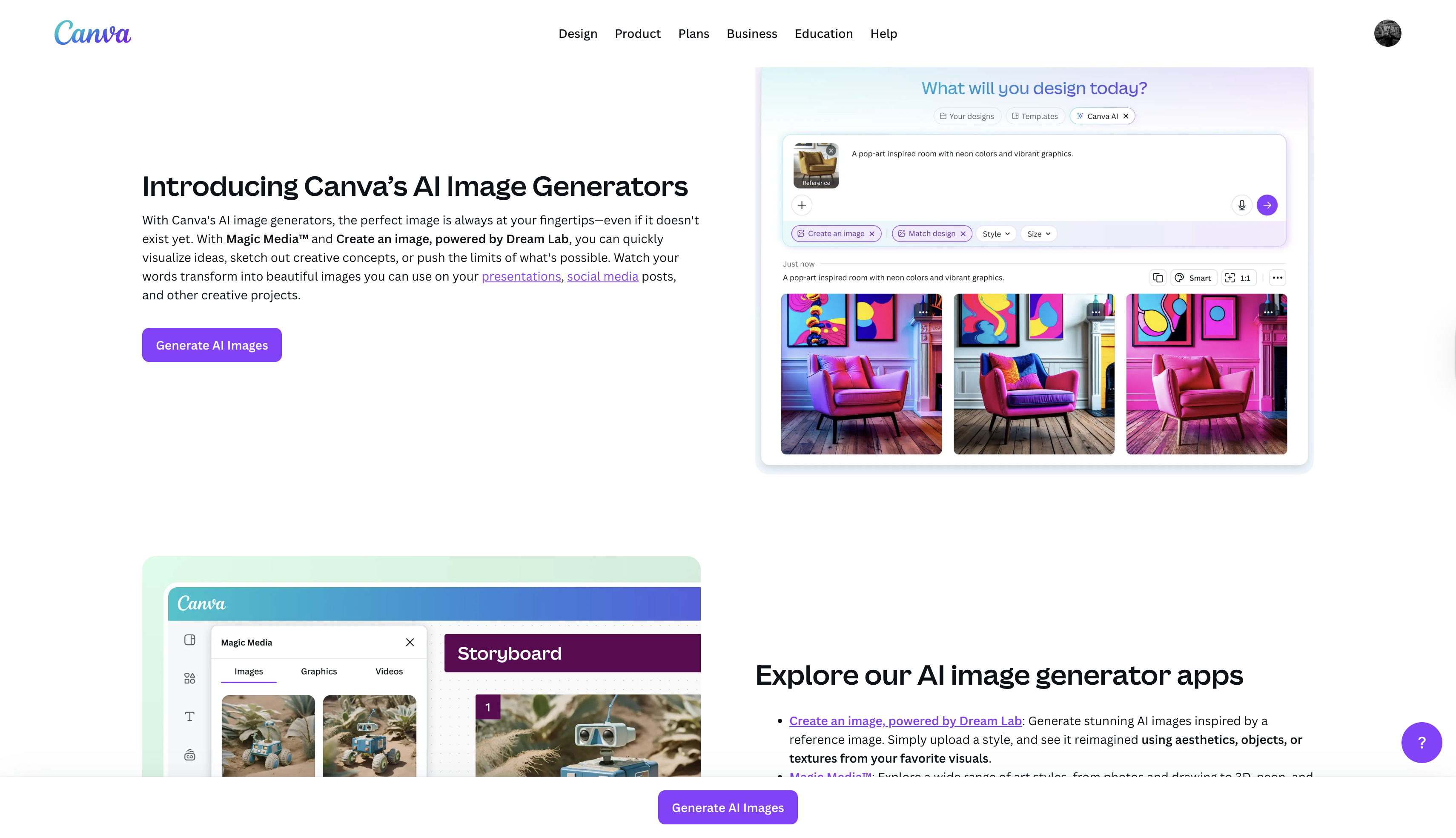 Canva interface
