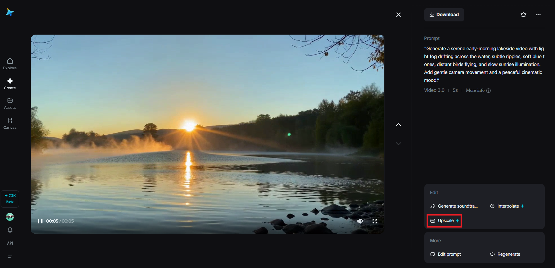 Opschalen functie in Dreamina