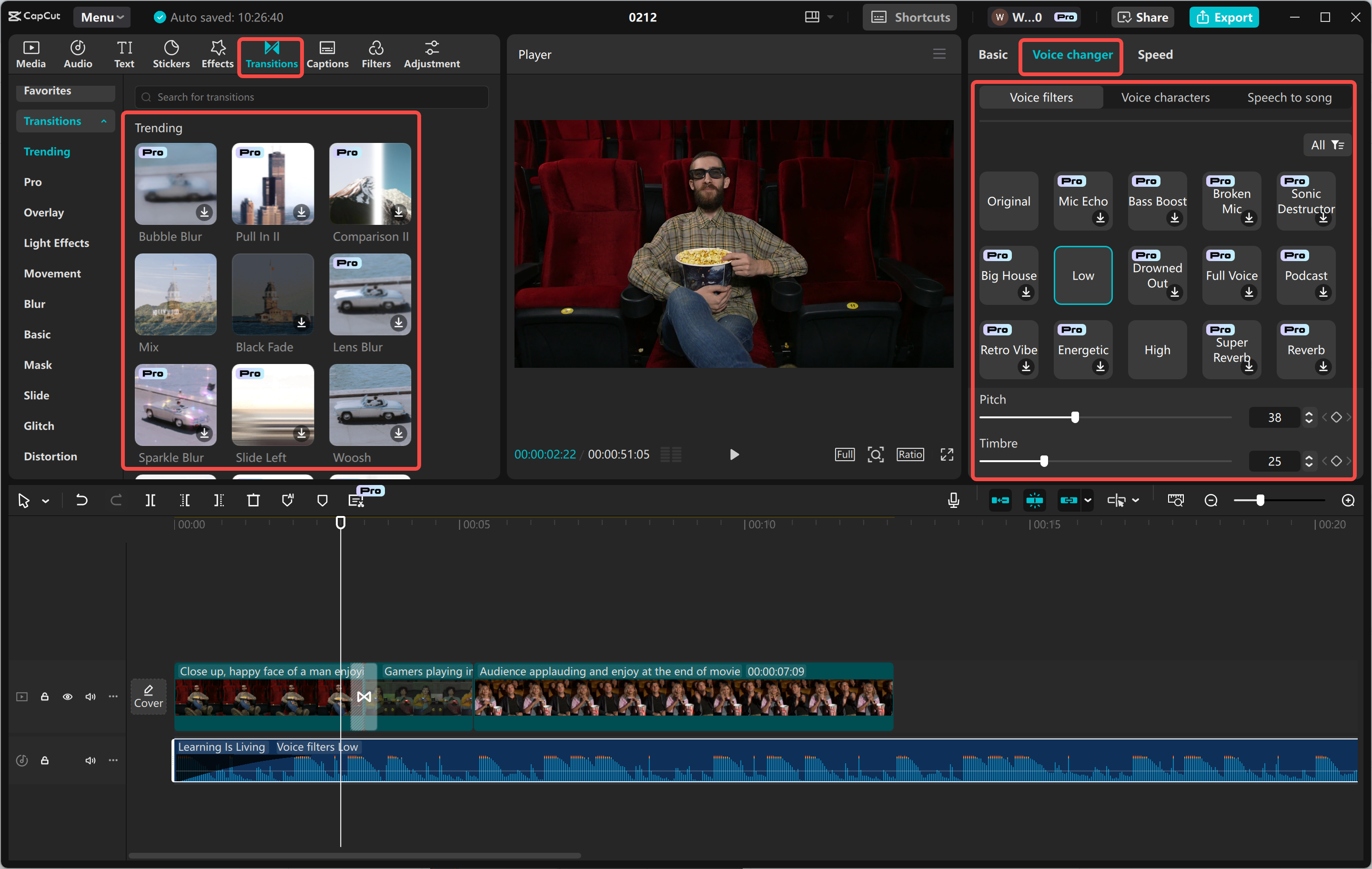 تحرير ملخص فيلم YouTube في محرر فيديو سطح المكتب CapCut