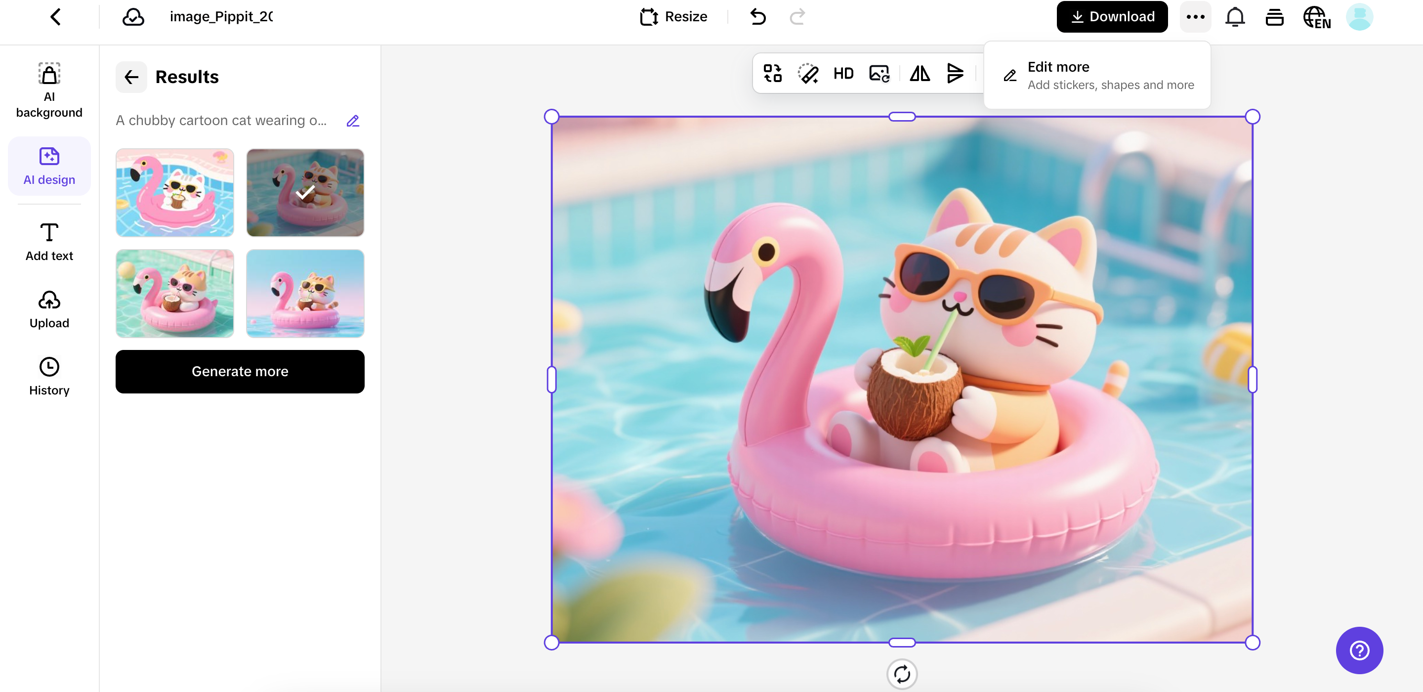 Access AI design and generate