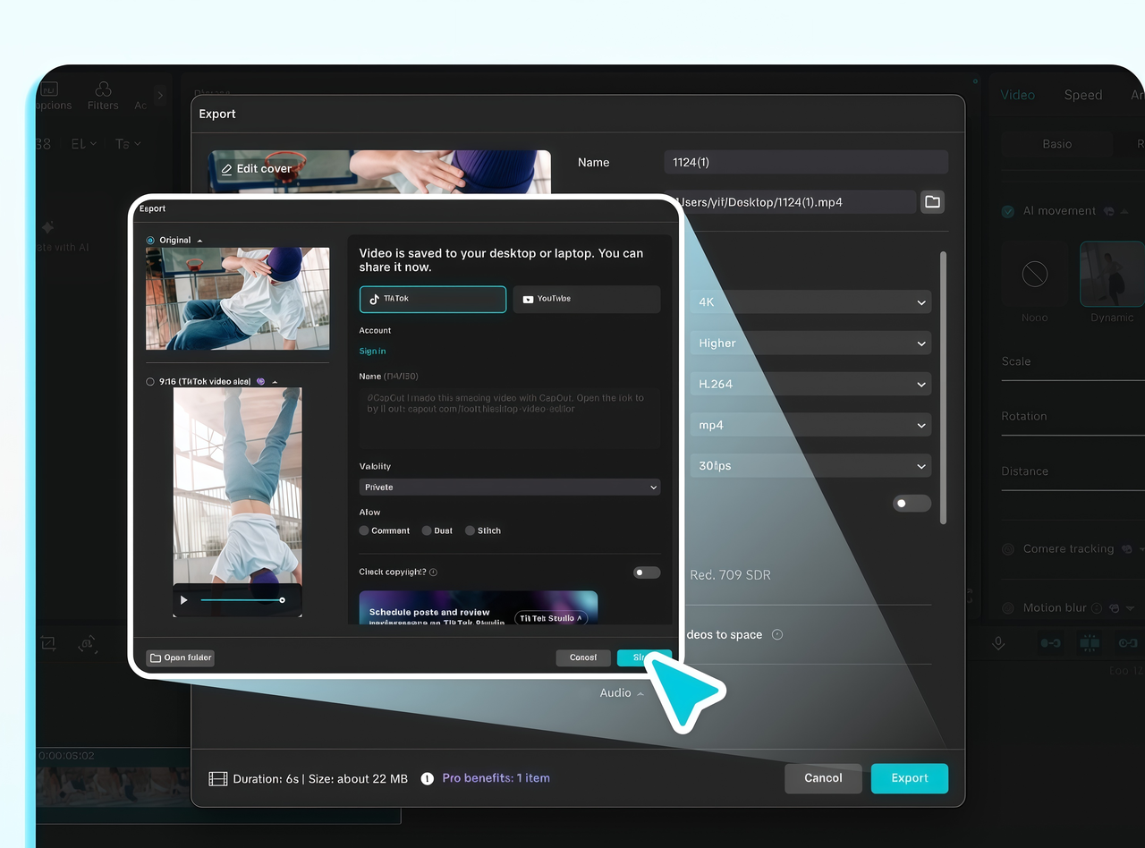 Export and Share